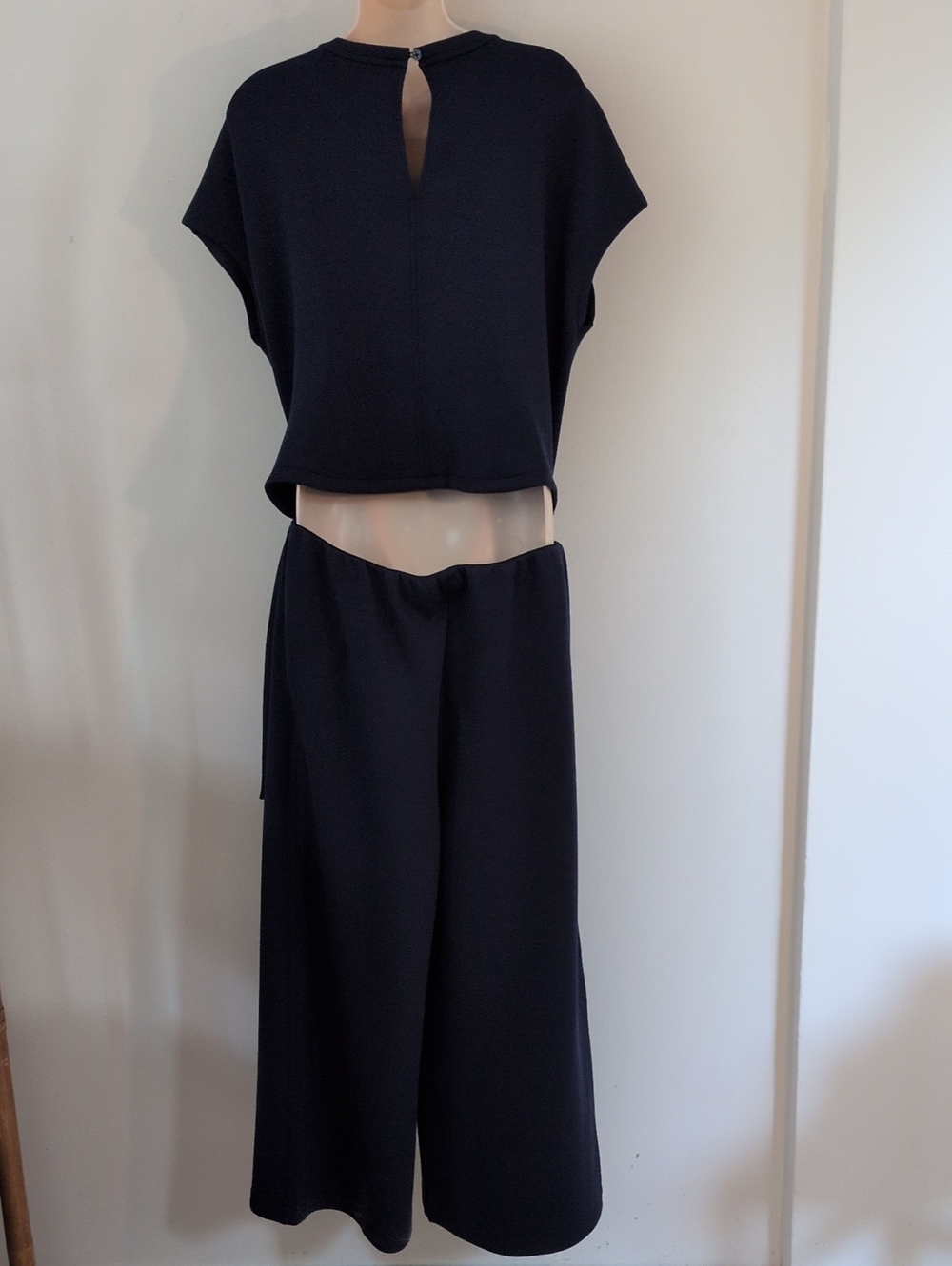 SPANX AirEssentials® Tie Waist Jumpsuit Timeless Navy LP - Picture 7 of 16